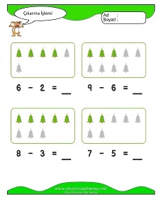 Çıkarma İşlemi Çalışma Sayfaları